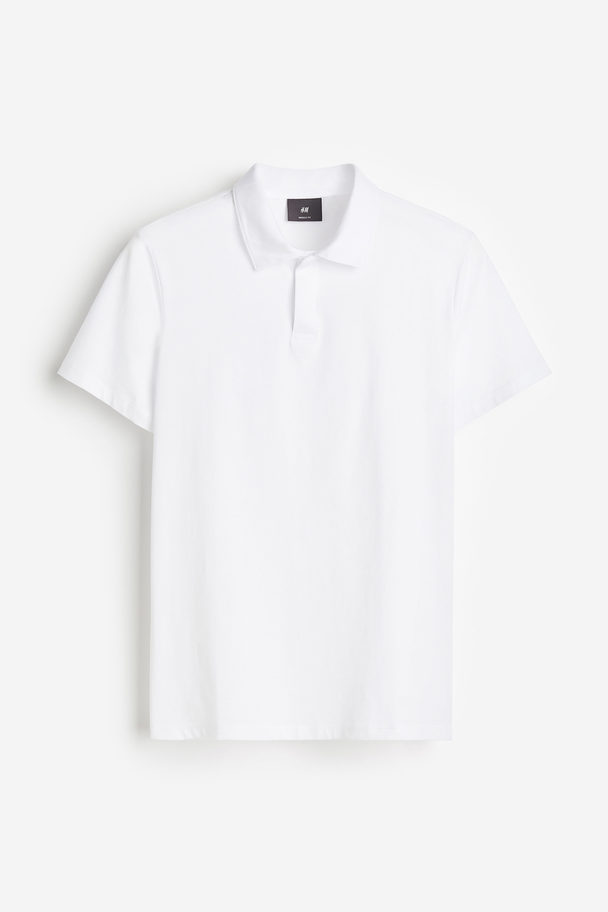 H&M Poloshirt in Muscle Fit Weiß