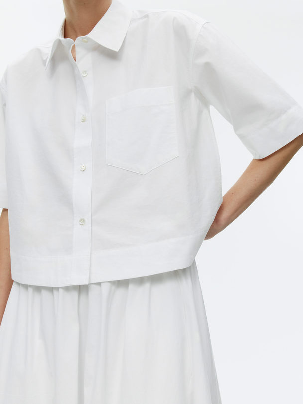 ARKET Short-sleeve Cotton Shirt White