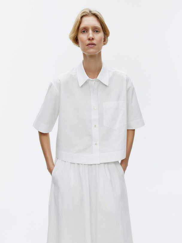 ARKET Short-sleeve Cotton Shirt White