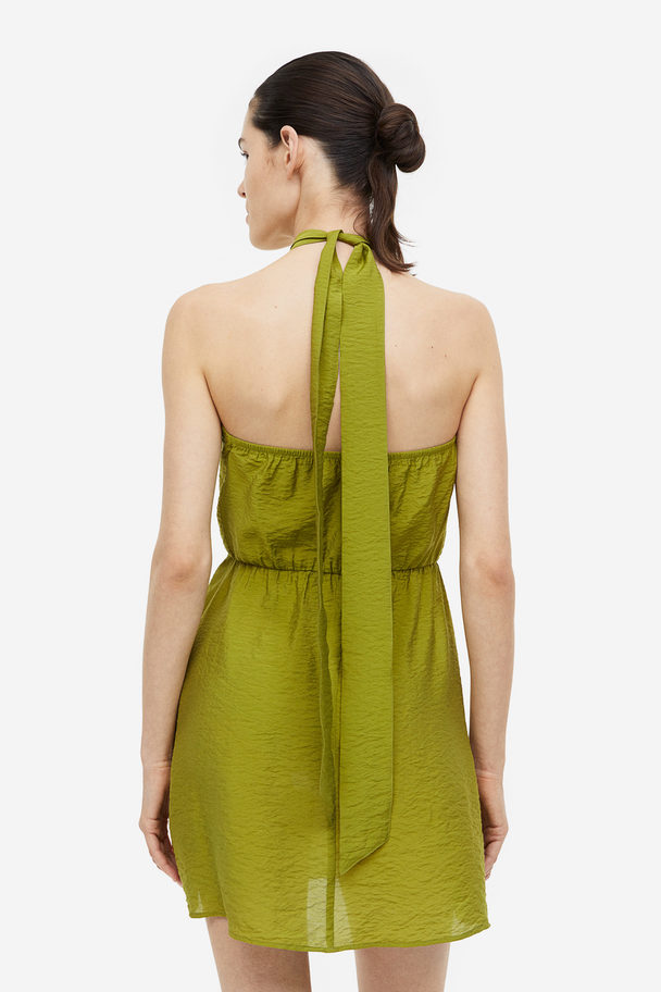 H&M Halterneck-klänning Olivgrön