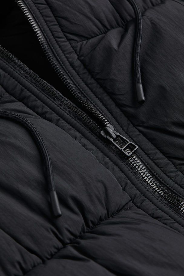 H&M Hooded Puffer Jacket Black
