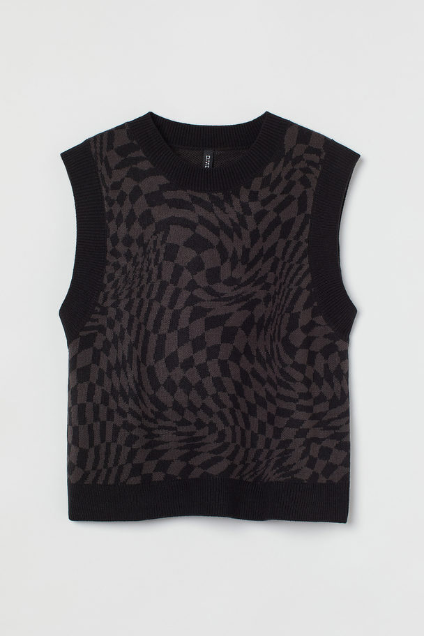 H&M Sweater Vest Black/grey Checked