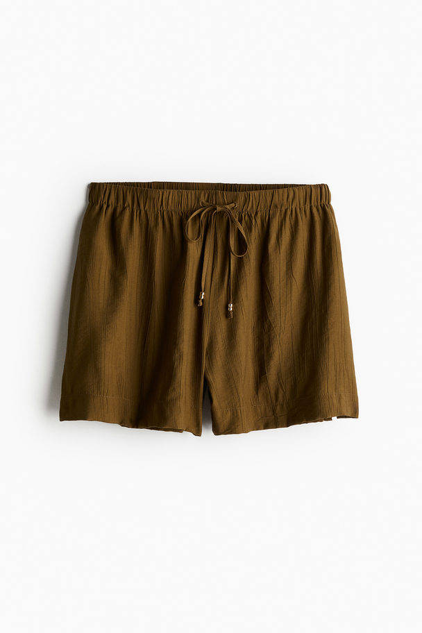 H&M Pull-on Shorts Dark Khaki Green