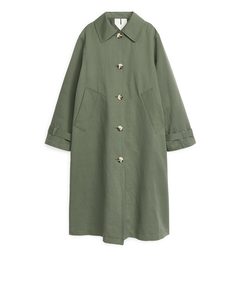 Cotton Linen Coat Khaki Green