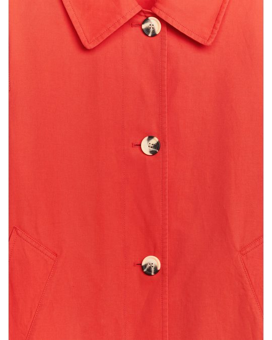 Arket Cotton Linen Coat Orange