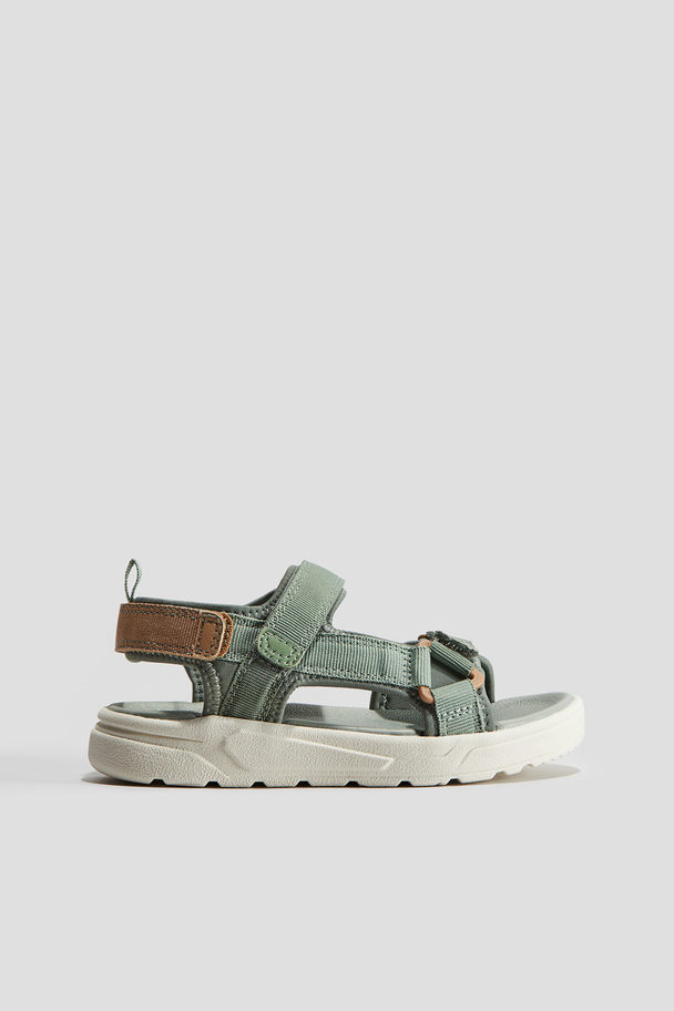 H&M Sandalen aus Scuba Salbeigrün