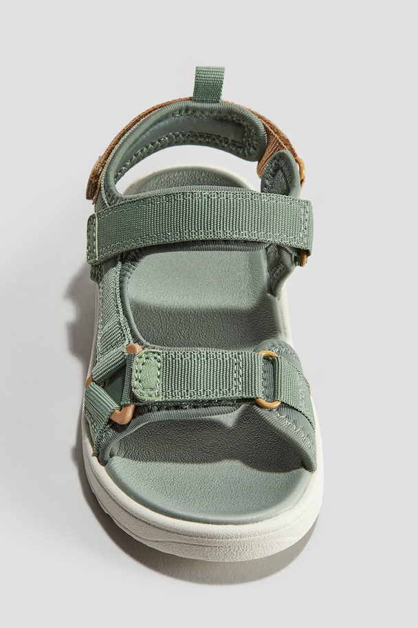 H&M Sandalen aus Scuba Salbeigrün