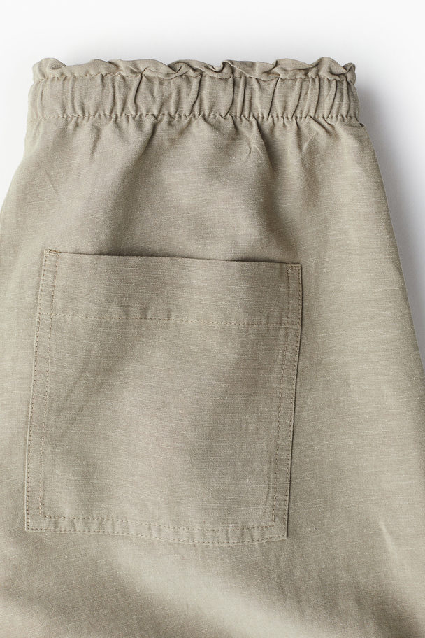 H&M Pull-on Short Van Linnenmix Beige