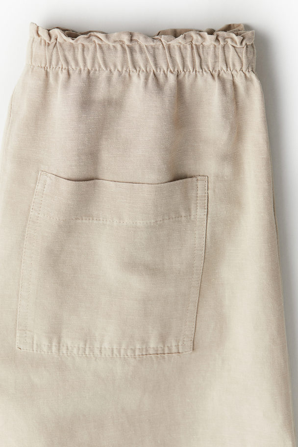 H&M Pull-on Short Van Linnenmix Beige