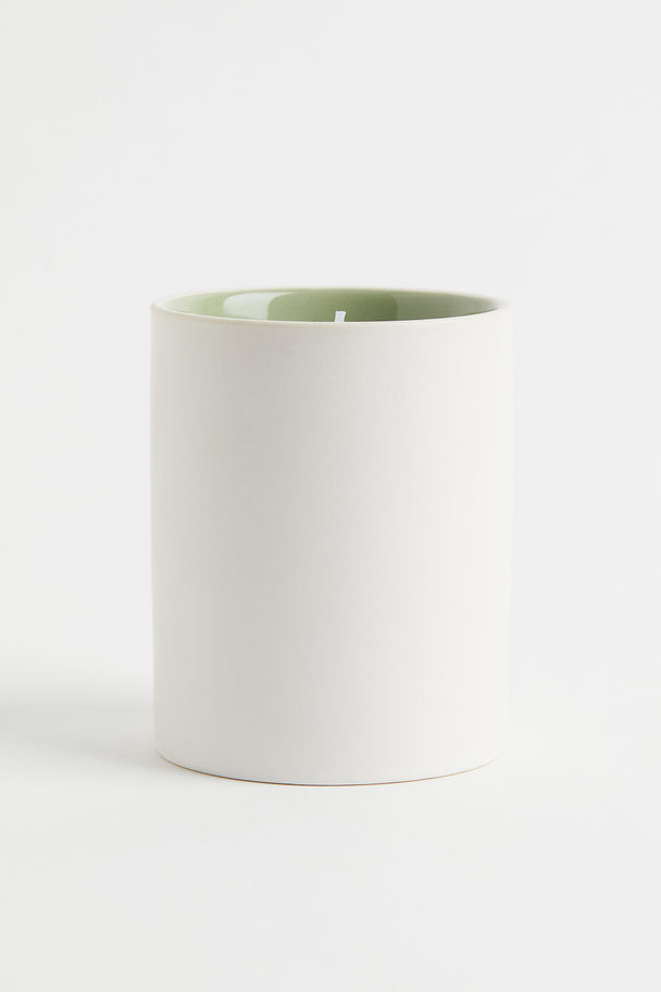 H&M HOME Scented Candle In A Ceramic Holder Light Green/cedarwood Zen