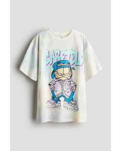 Oversized T-Shirt mit Print Cremefarben/Garfield