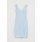 H&m+ Slit-detail Dress Light Blue/checked