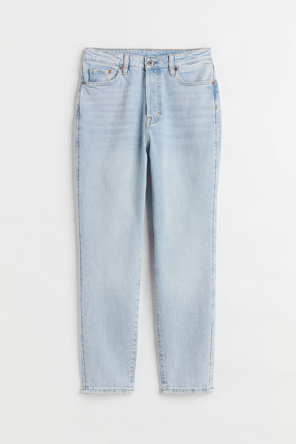 H&M Mom Fit Ultra High Ankle Jeans Hellblau