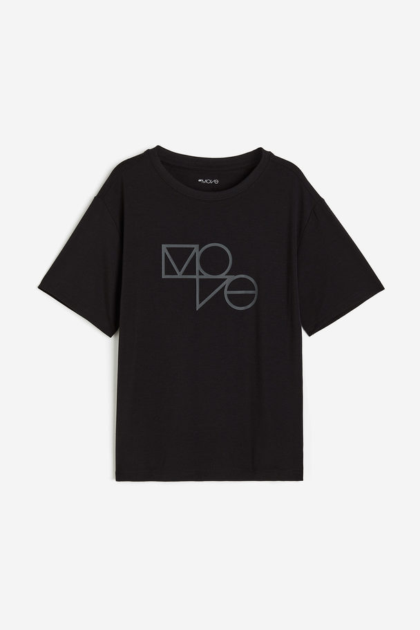 H&M DryMove™ Sport-T-Shirt Schwarz