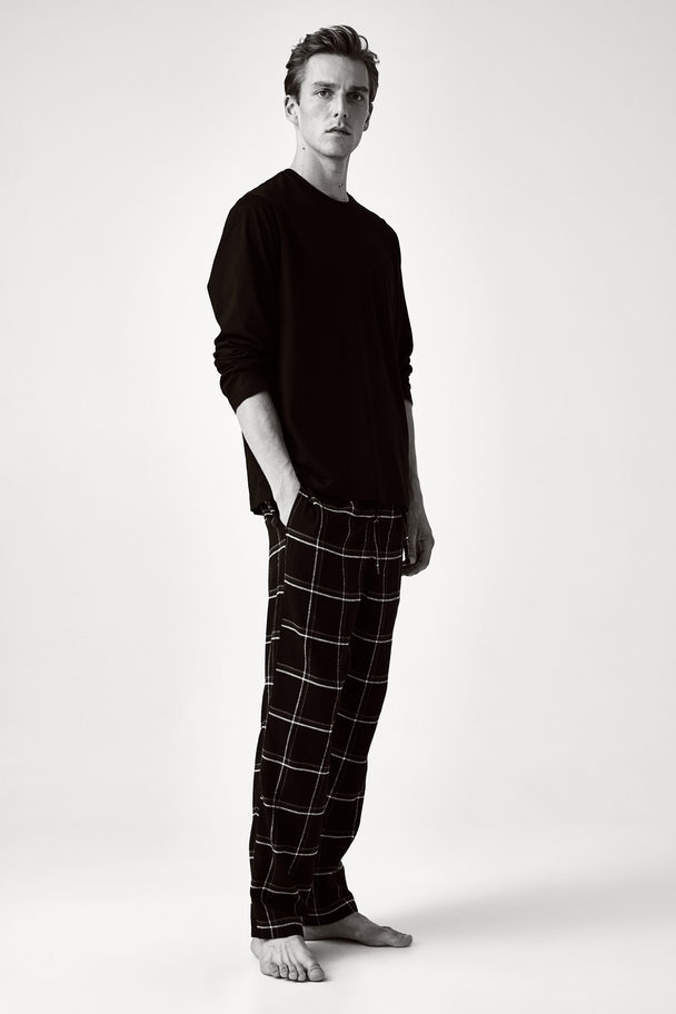 H&M Pyjama - Regular Fit Zwart/geruit