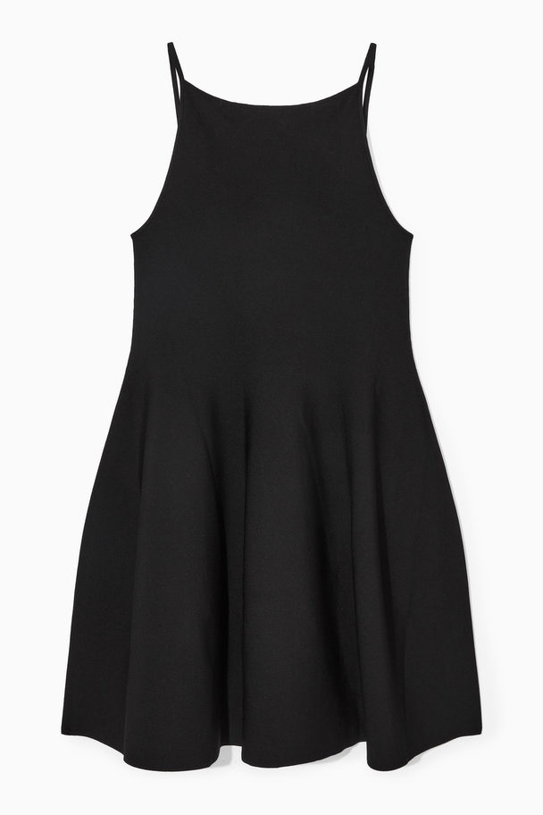 COS Square-neck Knitted Mini Dress Black