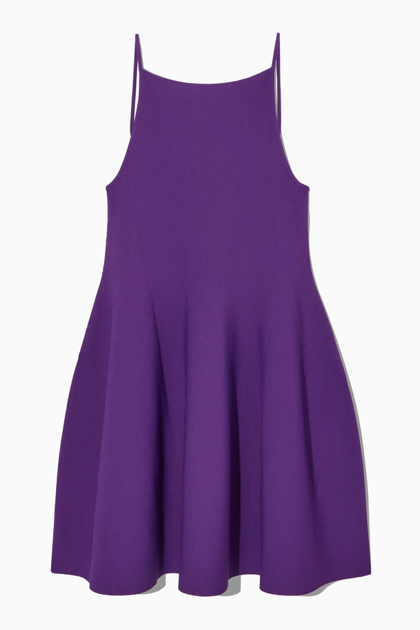COS Square-neck Knitted Mini Dress Purple