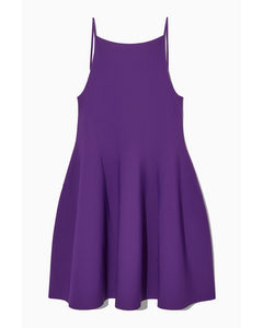 Square-neck Knitted Mini Dress Purple