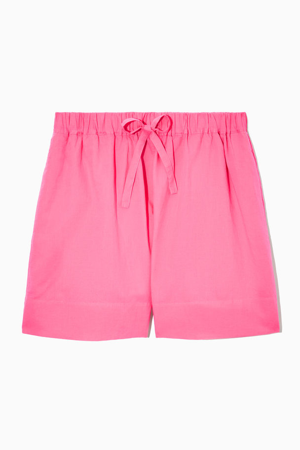 COS Oversized Drawstring Shorts Bright Pink