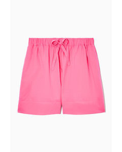 Oversized Drawstring Shorts Bright Pink
