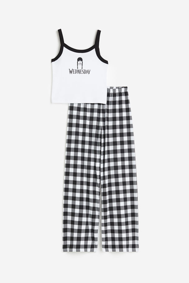 H&M Pyjamas Med Trykt Motiv Sort/wednesday