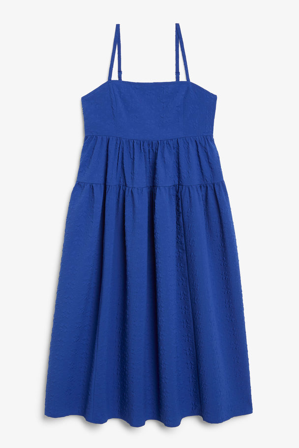 Monki Tiered Sleeveless Midi Dress Cobalt Blue