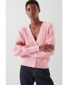 Ribbed Knit Cardigan Light Pink