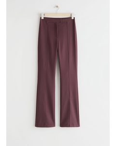 Flared Trousers Dark Red