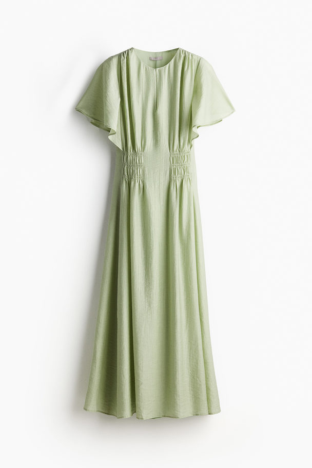 H&M Maxi-jurk Met Gesmokte Taille Pistachegroen