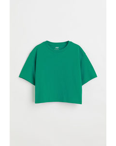 Kort T-shirt Van Katoenen Tricot Groen
