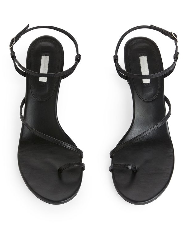 ARKET Heeled Leather Sandals Black