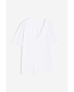V-neck T-shirt White