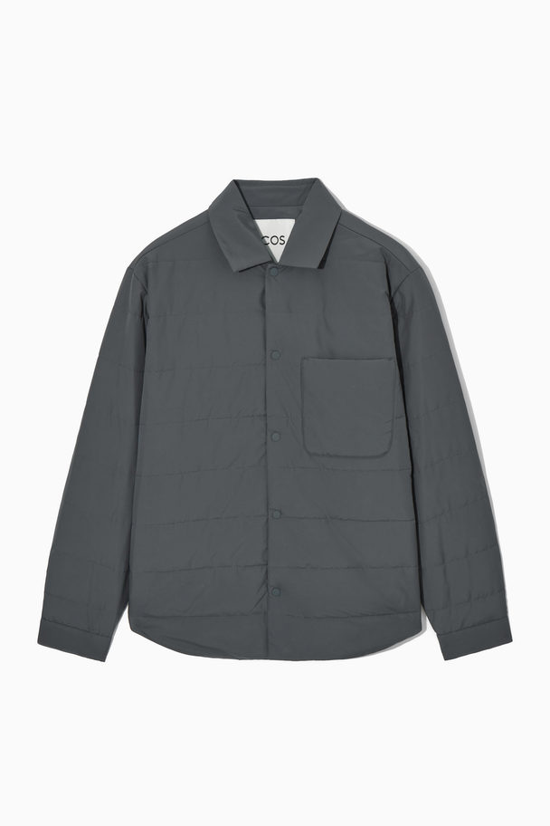 COS Quilted Padded Overshirt Dark Grey
