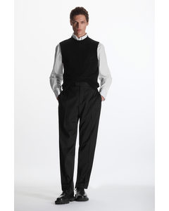 Regular-fit Contrast Wool Trousers Black / Grey