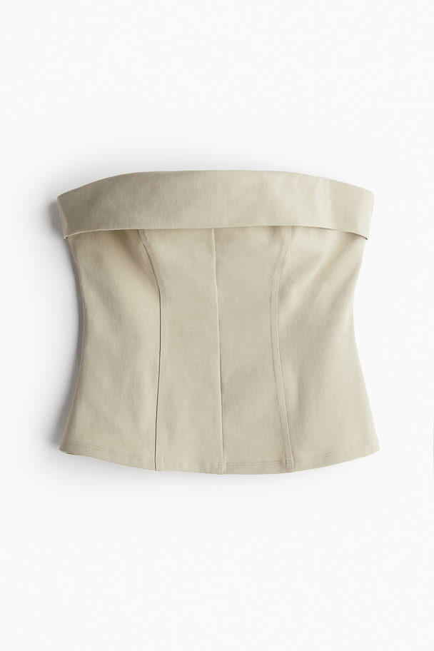 H&M Bandeau-Top Hellbeige