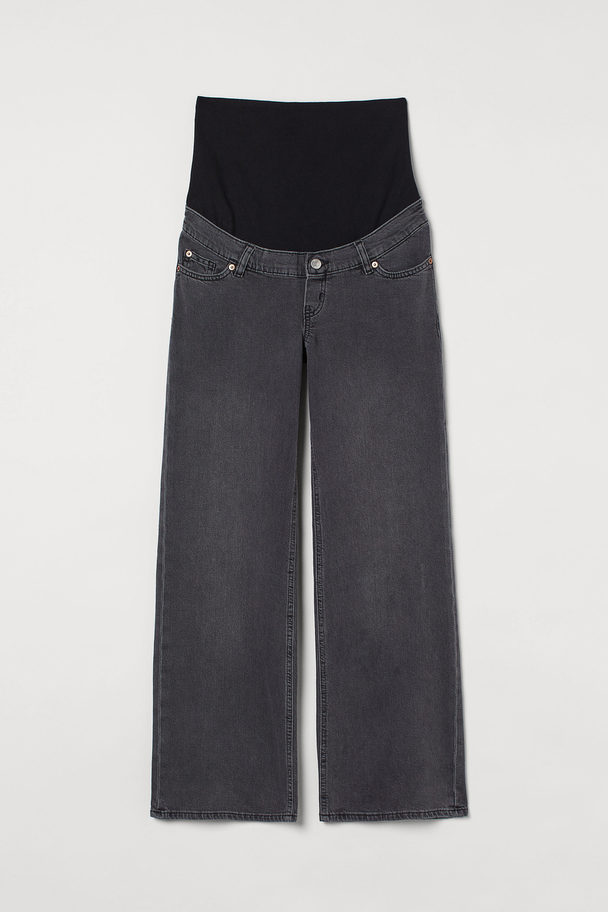 H&M Mama Wide High Jeans Black/washed Out