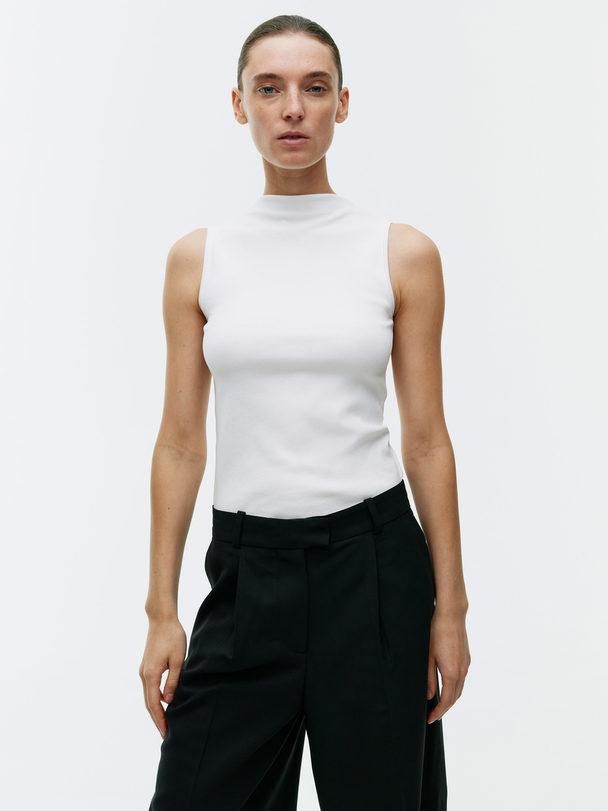 ARKET Mock-neck Sleeveless Top White