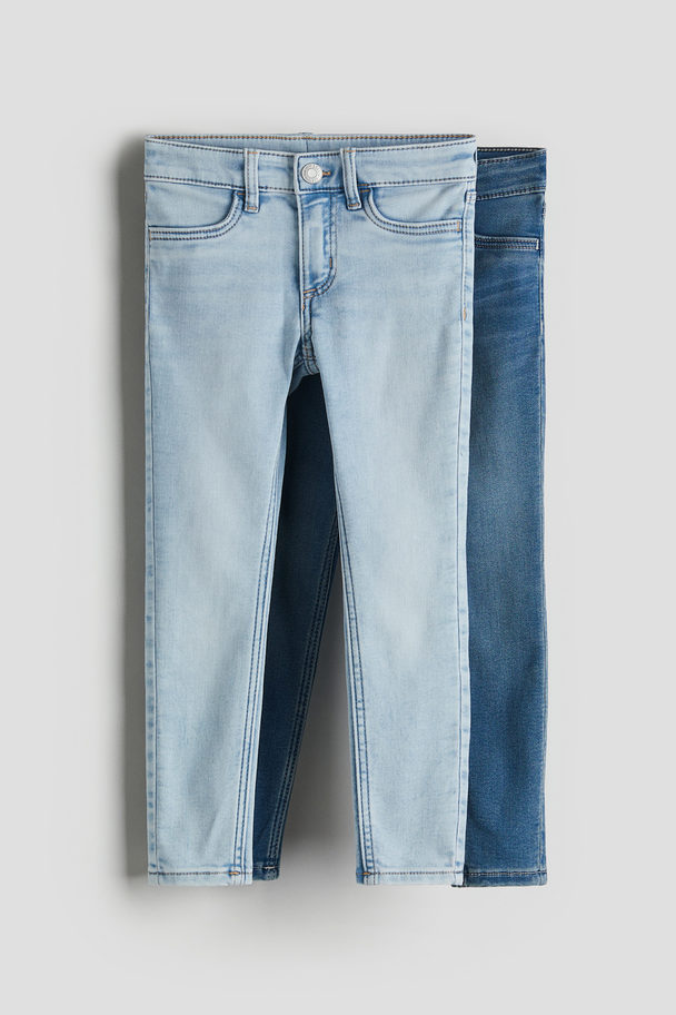 H&M Set Van 2 Super Soft Skinny Fit Jeans Licht Denimblauw/denimblauw