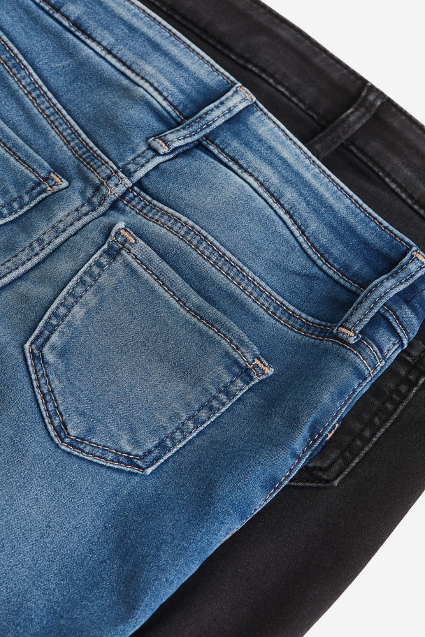 H&M Set Van 2 Super Soft Skinny Fit Jeans Denimblauw/zwart