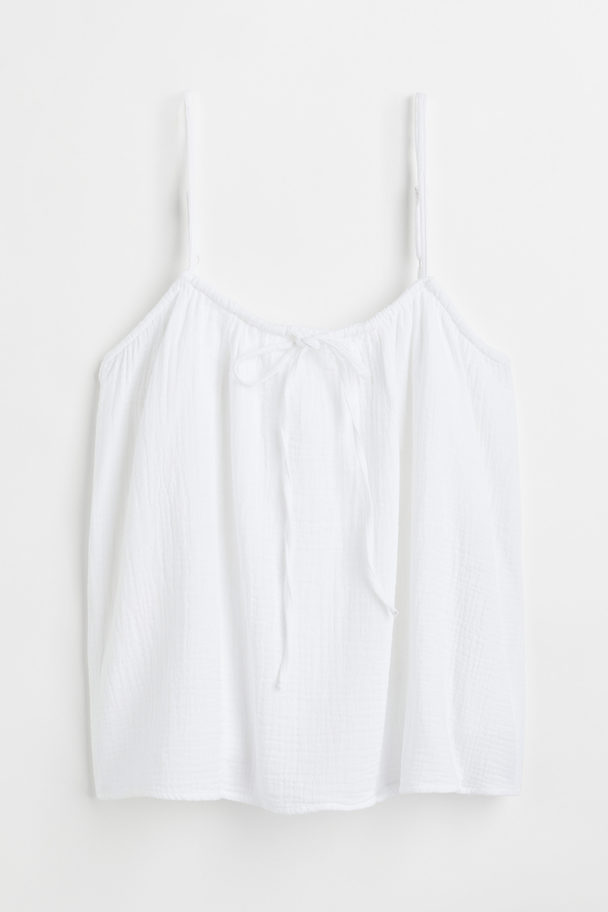 H&M Bow-detail Strappy Top White