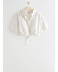 Buttoned Crop Top White