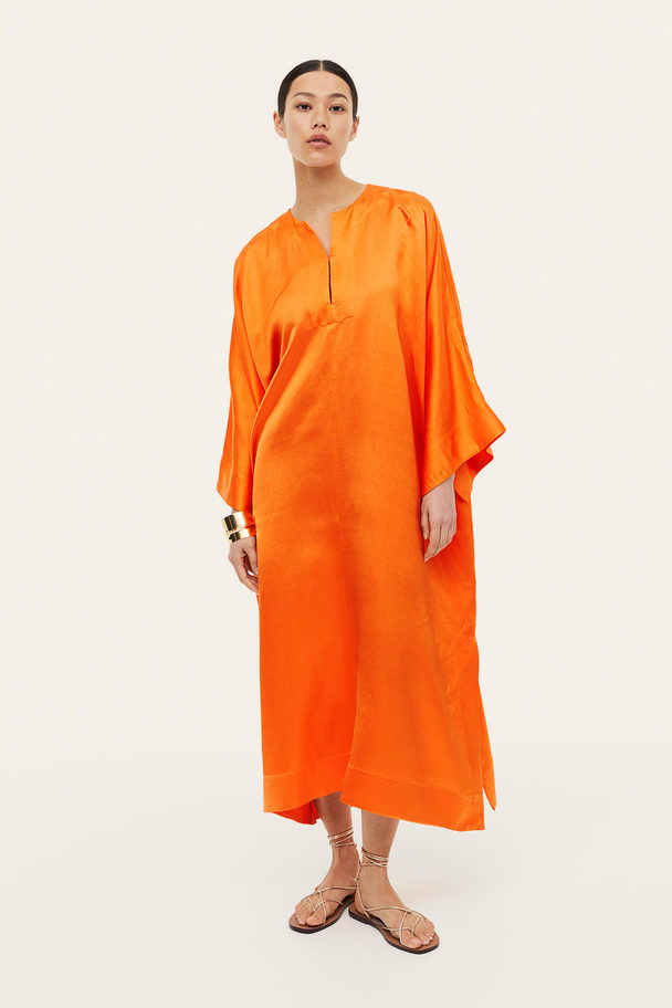 H&M Kaftankleid aus Satin Orange