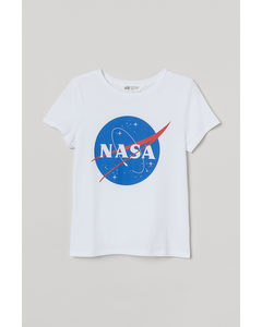T-Shirt mit Druck Weiß/NASA