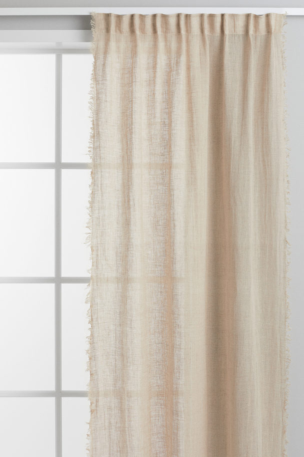 H&M HOME 2-pack Linen Curtain Lengths Light Beige