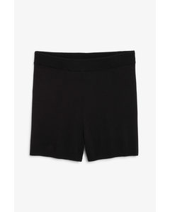 Fine Knit Shorts Black