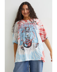 H&m+ T-shirt Met Print Rood/grateful Dead