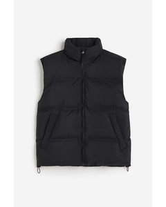 Water-repellent Puffer Gilet Black