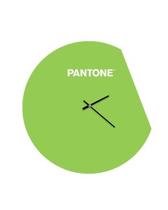 Homemania Pantone Clock Moon - Väggdekoration, Rund - Vardagsrum, Kök, Kontor - Grön, Vit Metall, 40 X 0,15 X 40 Cm