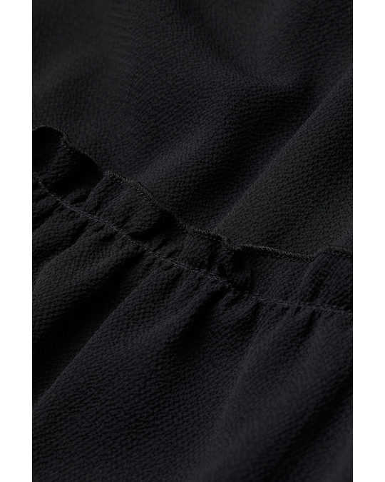 H&M Puff-sleeved Dress Black