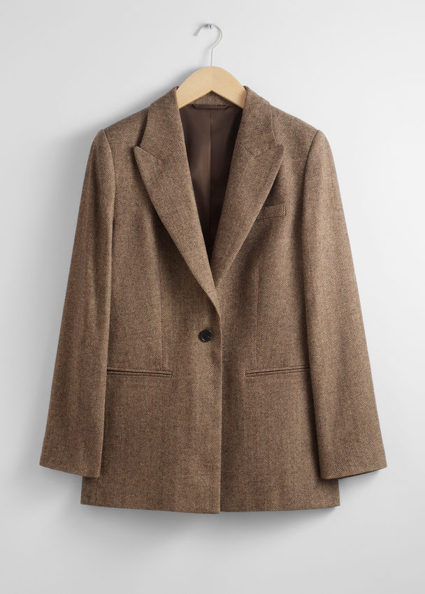 & Other Stories Oversized Blazer Brown